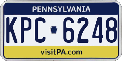 PA license plate KPC6248