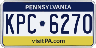 PA license plate KPC6270