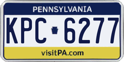 PA license plate KPC6277