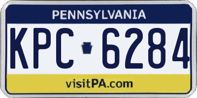 PA license plate KPC6284