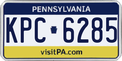 PA license plate KPC6285