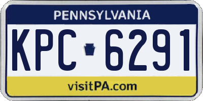 PA license plate KPC6291