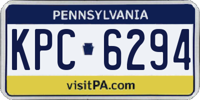 PA license plate KPC6294