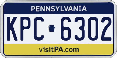 PA license plate KPC6302