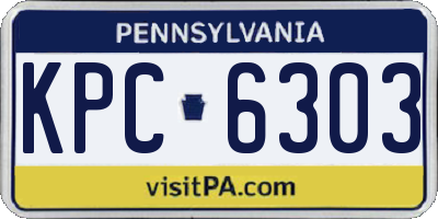 PA license plate KPC6303
