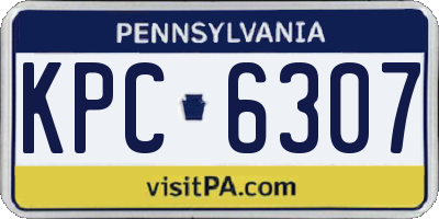 PA license plate KPC6307