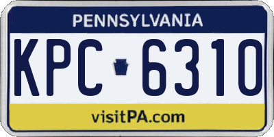 PA license plate KPC6310