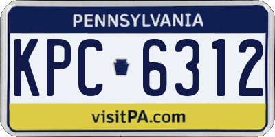 PA license plate KPC6312