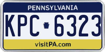PA license plate KPC6323
