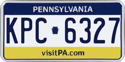 PA license plate KPC6327