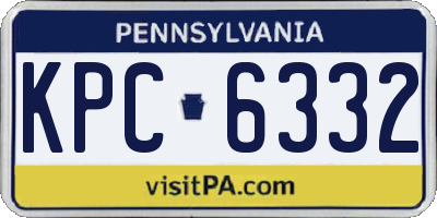 PA license plate KPC6332