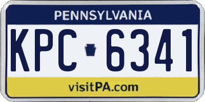 PA license plate KPC6341