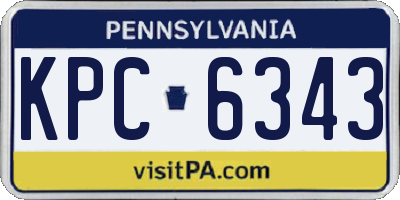 PA license plate KPC6343