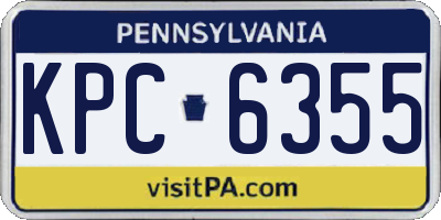 PA license plate KPC6355