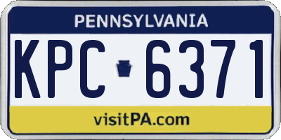 PA license plate KPC6371
