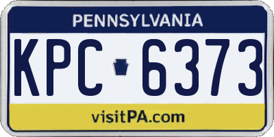 PA license plate KPC6373