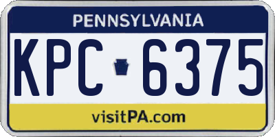 PA license plate KPC6375