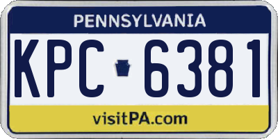 PA license plate KPC6381