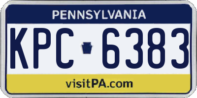 PA license plate KPC6383