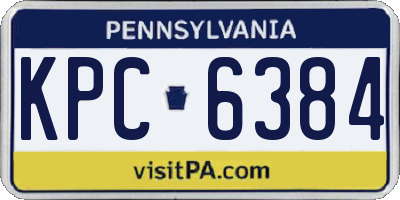 PA license plate KPC6384