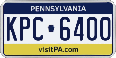 PA license plate KPC6400