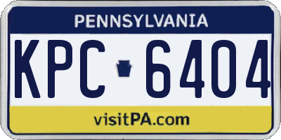 PA license plate KPC6404