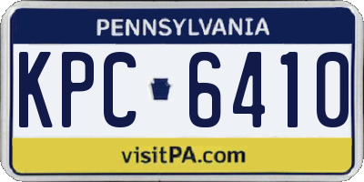 PA license plate KPC6410