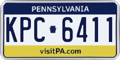 PA license plate KPC6411