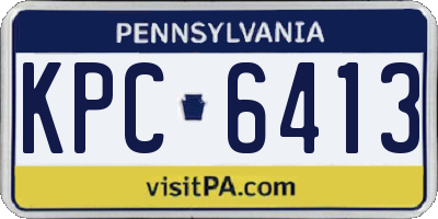 PA license plate KPC6413