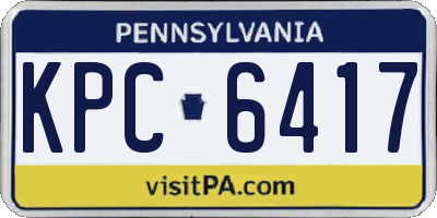 PA license plate KPC6417