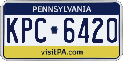 PA license plate KPC6420