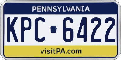 PA license plate KPC6422