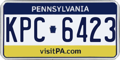 PA license plate KPC6423