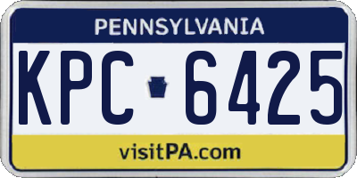PA license plate KPC6425