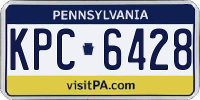 PA license plate KPC6428
