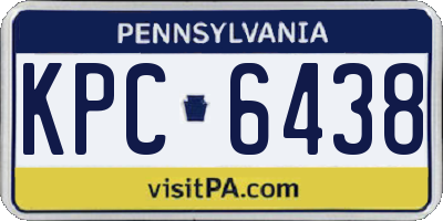 PA license plate KPC6438