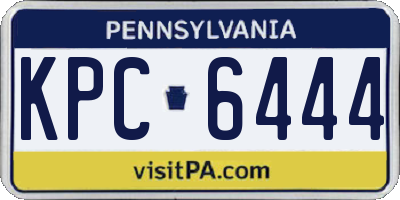 PA license plate KPC6444