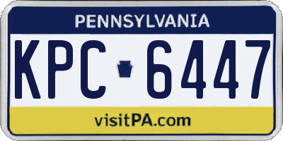 PA license plate KPC6447