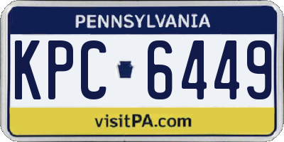 PA license plate KPC6449