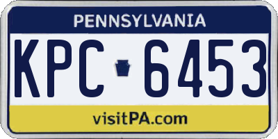 PA license plate KPC6453