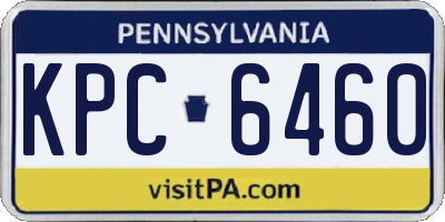 PA license plate KPC6460