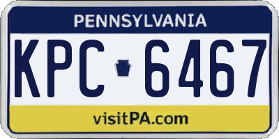 PA license plate KPC6467