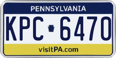 PA license plate KPC6470