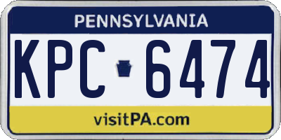 PA license plate KPC6474