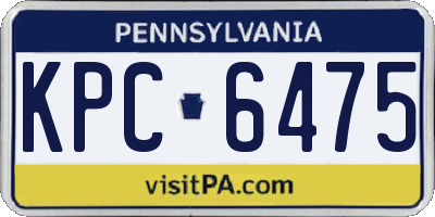 PA license plate KPC6475