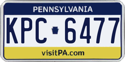 PA license plate KPC6477