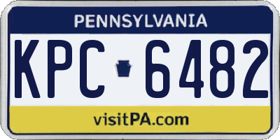 PA license plate KPC6482