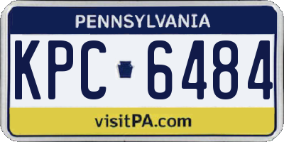 PA license plate KPC6484