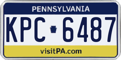 PA license plate KPC6487