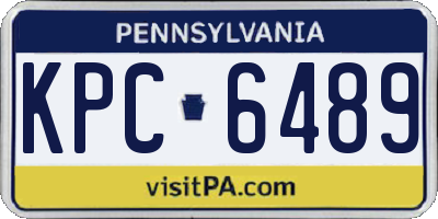 PA license plate KPC6489